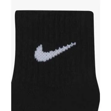 NIKE Children's Apparel Baby Ankle Gripper Socks (3 Pairs), Black/White/Grey, 12/24M