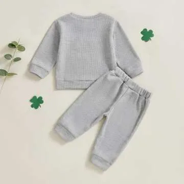 Lesimsam Baby Boy St Patricks Day Outfit in Gray 6-12M