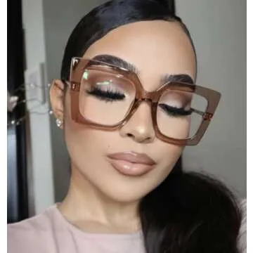 FEISEDY Oversized Square Blue Light Glasses for Comfort and Style