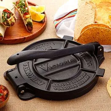 Victoria Cast Iron Tortilla Press for Authentic Homemade Tortillas