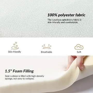 HULALA HOME 58.5" End of Bed Bench, Modern Fabric Upholstered Entryway Bench, Footrest Stool Accent Bench with Solid Wood Frame for Bedroom Living Room, Ivory