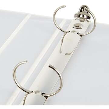 Amazon Basics 3-Ring Binder, 1-Inch - White, 4-Pack