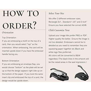 Custom Logo Embosser Seal Stamp Your Own Design Personalized Rectangle or Round 2X 1 or 1 x 5/8" or ...