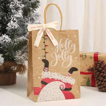 KINGLAKE Merry Christmas Ribbon 5/8" x 10 Yards Cotton Christmas Ribbon Natural Twill Tape Cotton with Black Merry Christmas Herringbone Holiday Ribbon for Crafts Gift Wrapping Thin Xmas Ribbons