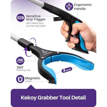 Kekoy 40 Inch Grabber Reacher Tool for Seniors