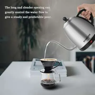 Stariver Electric Gooseneck Kettle - Precision Pouring with Safety Features