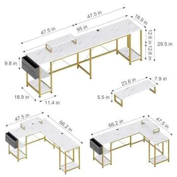 Stylish Lulive L Shaped Desk for Home Office