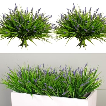 Alyptus 24 Bundles Artificial Monkey Grass Plants with Flowers