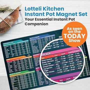 Instant Pot Cooking Times Chart - Pressure Cooker Cheat Sheet Magnet for Effortless Cooking