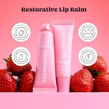 Glossmetics Strawberry Crème Lip Glaze - Overnight Lip Mask for Dry Lips, Fruit Butter Lip Mask, Hy...