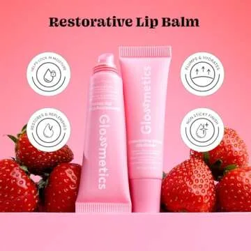 Glossmetics Strawberry Crème Lip Glaze - Overnight Lip Mask for Dry Lips, Fruit Butter Lip Mask, Hy...
