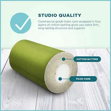 Bean Products Yoga Bolster - Handcrafted in The USA with Eco Friendly Materials - Studio Grade Support Cushion That Elevates Your Practice & Lasts Longer - Rectangle, Cotton Black