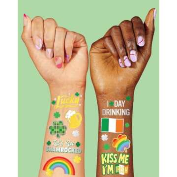 St Patricks Day Temporary Tattoos - Fun Party Accessory