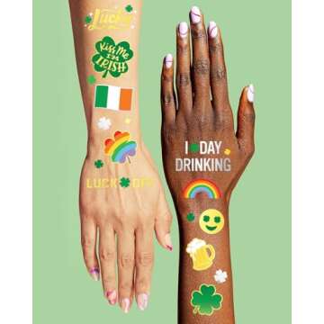 St Patricks Day Temporary Tattoos - Fun Party Accessory