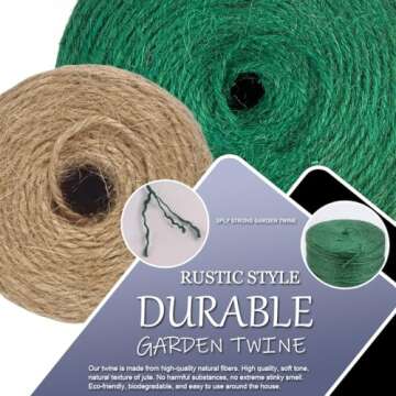 PerkHomy Garden Twine Strong Natural Jute 400 Feet Long Brown Twine for Gardening Tomato Climbing Plant Tie Floristry Crafts Gift Wrapping Packing Decor (Brown 2mm * 400feet)