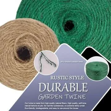 PerkHomy Garden Twine Strong Natural Jute 400 Feet Long Brown Twine for Gardening Tomato Climbing Plant Tie Floristry Crafts Gift Wrapping Packing Decor (Brown 2mm * 400feet)