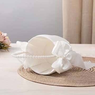 Ivory Flower Girl Baskets with Pearl Handles for Weddings