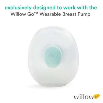 Willow Go Pump Reusable Breast Milk Containers, 2 Ct, Holds 7 oz. Per Container, Breastfeeding Essential for The Willow Go Wearable Breast Pump, Hands-Free Pumping
