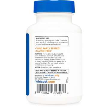 Nutricost Zinc Carnosine 86mg - 120 Capsules, Non-GMO & Gluten-Free