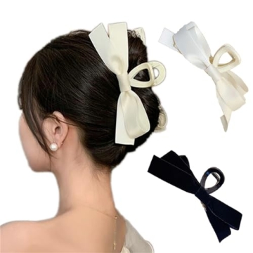 papasgix Big Bow Hair Claw Clips, Large Non-Slip Jaw Clips for Women and Girls, Hair Accessories (2,...