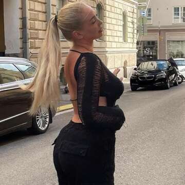 Pdxnyxx Long Sleeve Dress for Women Sexy Y2k Dress Y2k Sweater Bodycon Dresses for Women Y2k Tops (Black,L,Large)