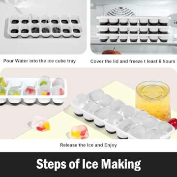 Ice Cube Trays - Easy Release with Spill-Resistant Lids