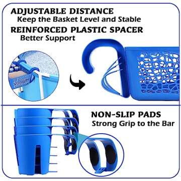 Esjay Poolside Storage Basket with Pool Cup Holders for Drinks, Pool Accessories for Above Ground Po...