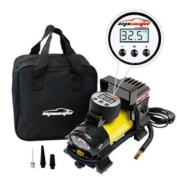 EPAuto 12V DC Portable Air Compressor Pump, Digital Tire Inflator