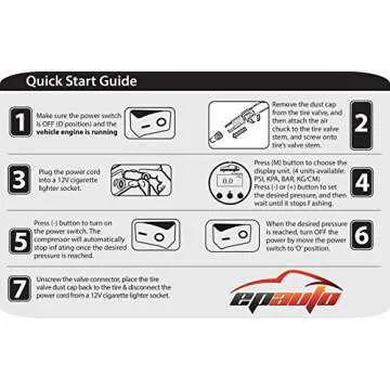 EPAuto 12V DC Portable Air Compressor Pump, Digital Tire Inflator