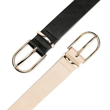 Earnda Faux Leather Chic Belt Set for Women - 2 Belts