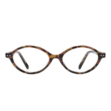 TIJN Olisa Blue Light Blocking Glasses for Everyone, Retro Oval Frame, Tortoise Design