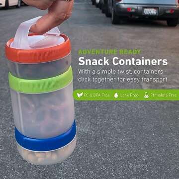 humangear STAX Snack Containers - Leak-Proof Travel System