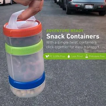 humangear STAX Snack Containers - Leak-Proof Travel System