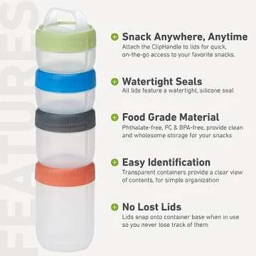 humangear STAX Snack Containers - Leak-Proof Travel System
