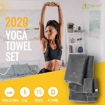 Yoga Mat and Hand Towel Combo Set - Non-slip Microfiber Towel