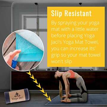 Yoga Mat and Hand Towel Combo Set - Non-slip Microfiber Towel