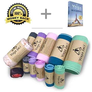 Yoga Mat and Hand Towel Combo Set - Non-slip Microfiber Towel