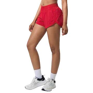 Aurefin Athletic Shorts for Women - Quick Dry Running Shorts with Zip Pockets