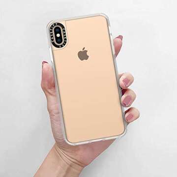 CASETiFY Clear Grip iPhone Xs Max Case Ultra Slim Transparent Hard Back Cover and Glossy Clear Shockproof Drop Proof Bumper Wireless Charging Compatibility for Apple iPhone Xs Max Case (2018)