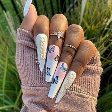 Palksky Nail Charms, 96 Pieces Alloy Zodiac Word Message Nail Charms in 12 Styles, 12 Constellations...