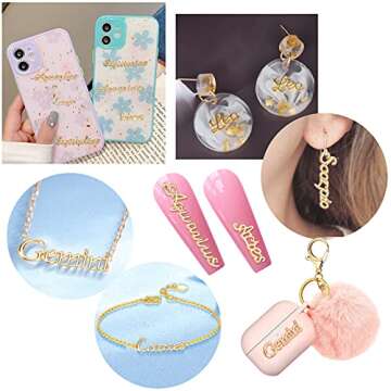 Palksky Nail Charms, 96 Pieces Alloy Zodiac Word Message Nail Charms in 12 Styles, 12 Constellations Designer Charms for Jewelry Making Epoxy Resin Filling Supplies (Gold and Siliver)