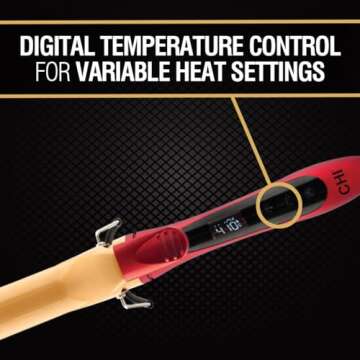 CHI Air CA1038 Curling Iron - 1.5 Inch Tourmaline Ceramic Barrel for Luxurious Waves & Curls, Fire R...