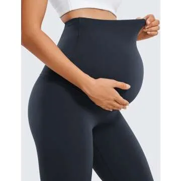 CRZ YOGA Womens Butterluxe Maternity Leggings Over The Belly 28" - Workout Activewear Yoga Pregnancy Pants Buttery Soft True Navy Medium
