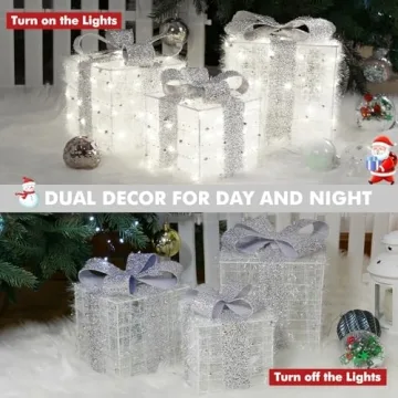 Lighted Gift Boxes with 140 LEDs – Festive Holiday Decor
