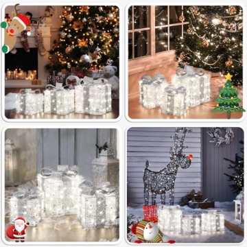 Lighted Gift Boxes with 140 LEDs – Festive Holiday Decor