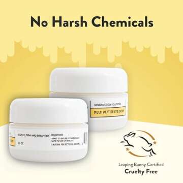 ECZEMA HONEY Multi Peptide Eye Cream - Anti Aging Eye Cream for Dark Circles & Puffiness - Facial Skin Care Products for Eczema, Dry & Sensitive Skin (0.5 Oz)