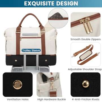 Lovevook Weekender Bag With USB & Shoe Compartment