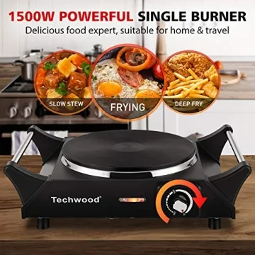 Techwood Hot Plate 1500W Portable Electric Stove for All Cookware