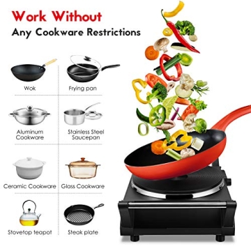 Techwood Hot Plate 1500W Portable Electric Stove for All Cookware