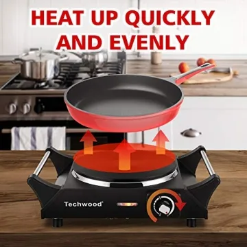 Techwood Hot Plate 1500W Portable Electric Stove for All Cookware